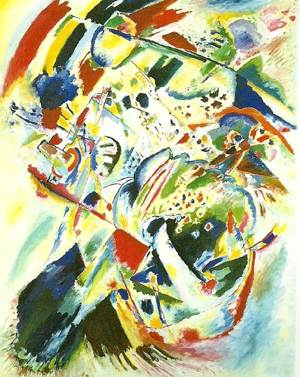 Wassily Kandinsky paintiong with black arch China oil painting art